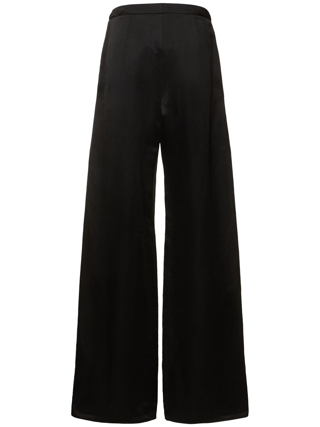 Shop Ralph Lauren Linen Blend Split Wide Pants In Black