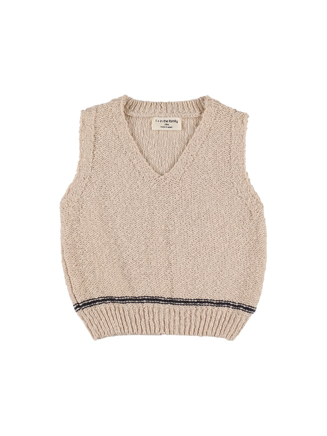 1+ In The Family Babies' Cotton & Linen Knit Vest In Brown