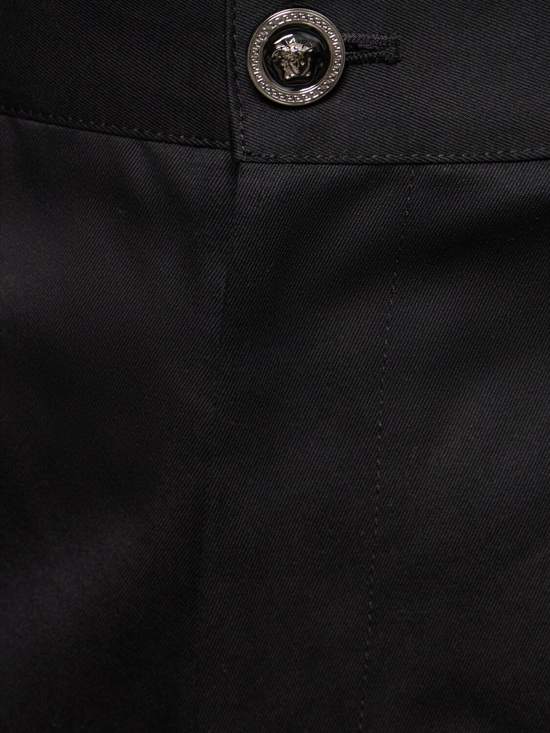 Shop Versace Cotton Gabardine Cargo Pants In Black