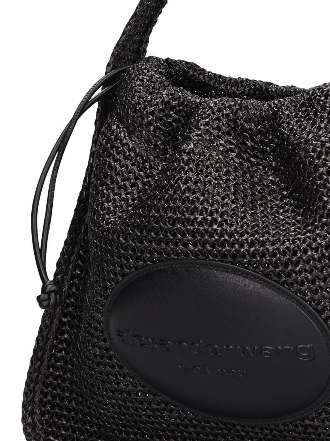 Shop Alexander Wang Large Ryan Raffia Effect Shoulder Bag In Black