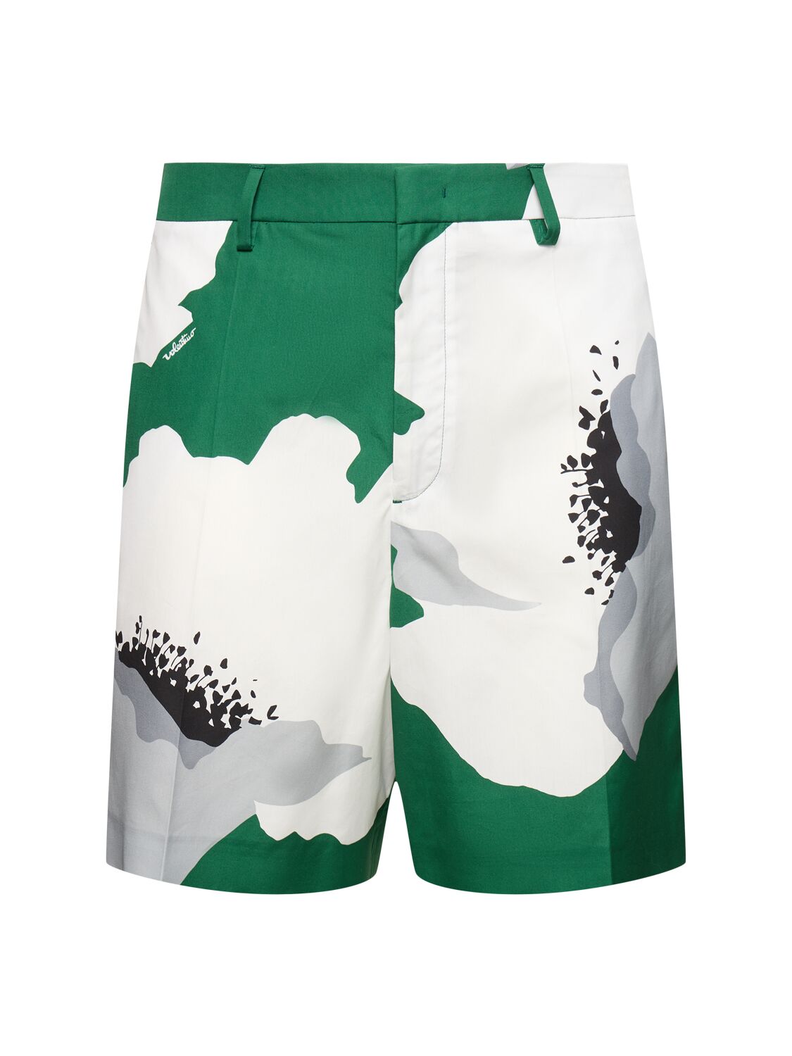 Image of Flower Print Cotton Shorts