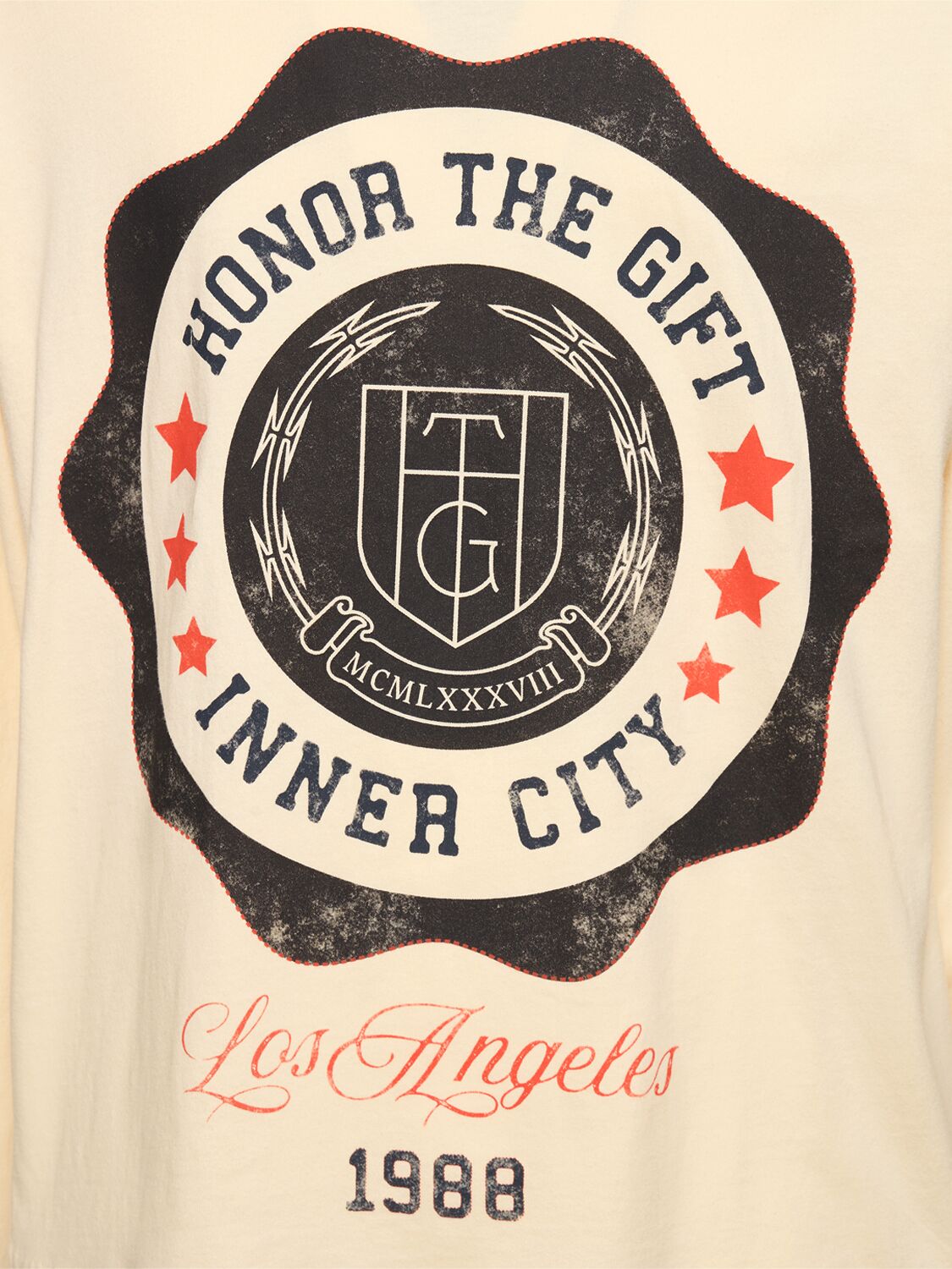 Shop Honor The Gift Htg Seal Logo Cotton Long Sleeve T-shirt In Bone