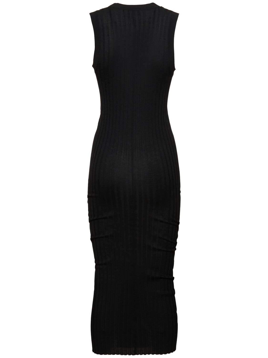 Shop Marc Jacobs Twist Fine Ribbed Wool Dress In Black