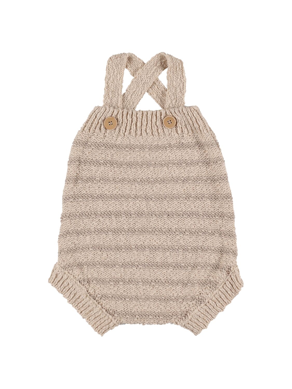 1+ In The Family Babies' Cotton & Linen Knit Romper In Beige