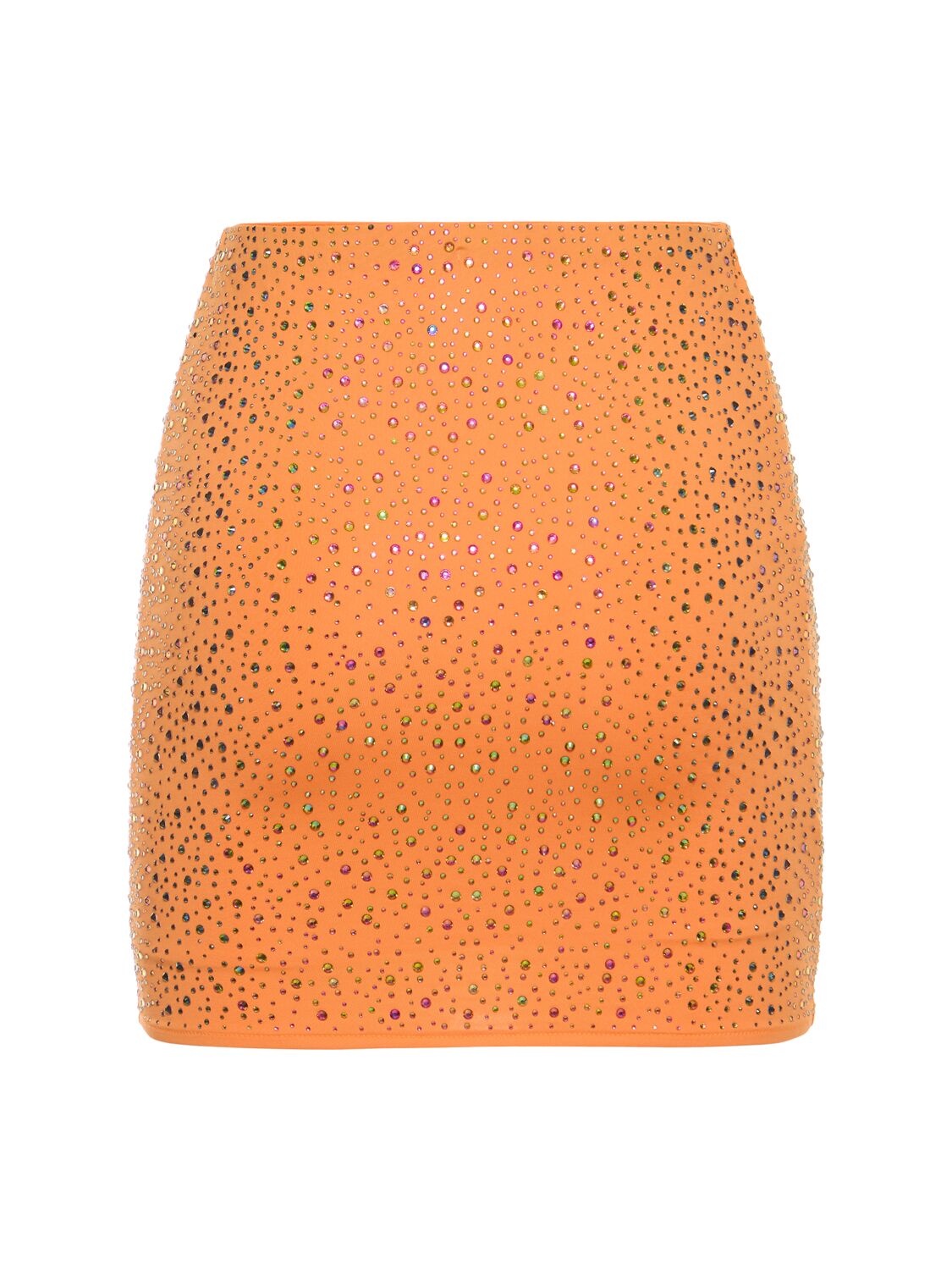 LESLIE AMON EMBELLISHED STRETCH TECH MINI SKIRT 