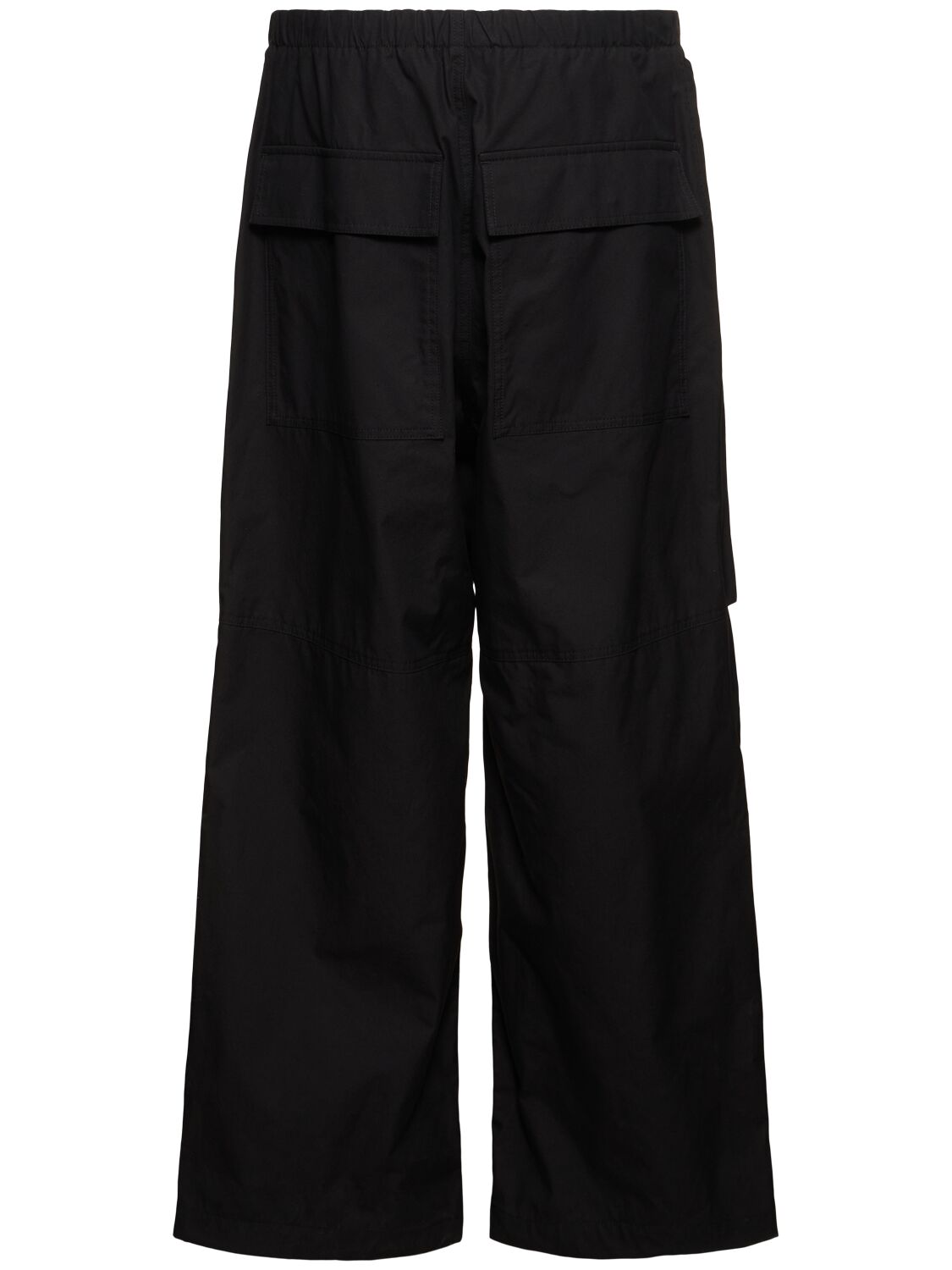 Shop Jil Sander Trousers 5 Washed Cotton Loose Pants In Black