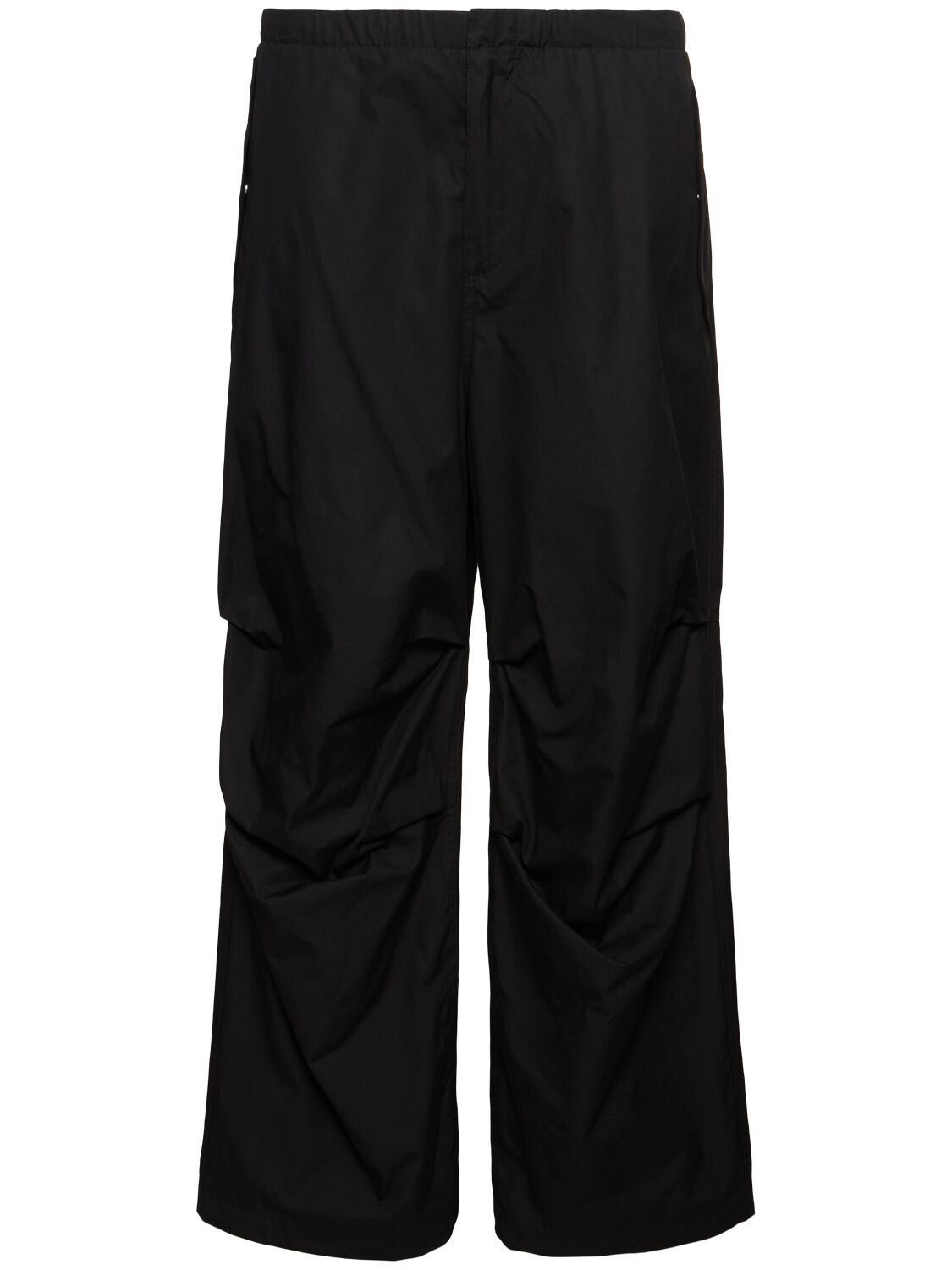 Jil Sander Trousers 5洗水棉质宽松裤子 In Black