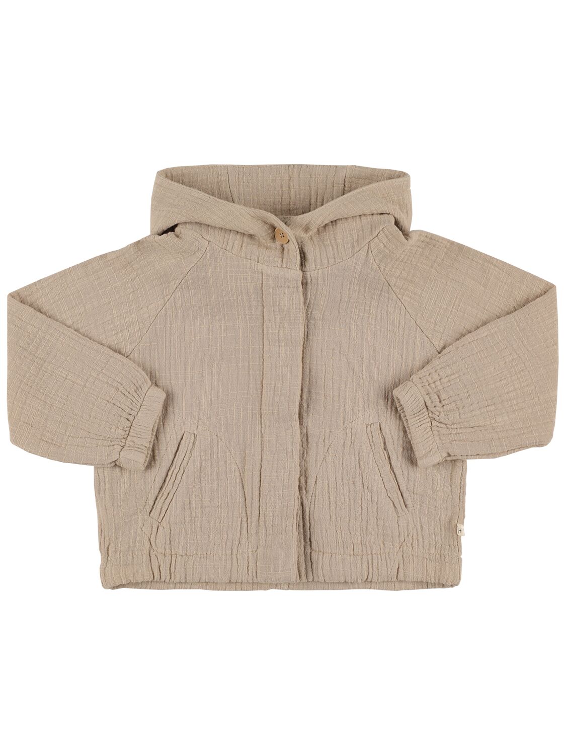 1+ In The Family Kids' Hooded Cotton Jacket In Beige