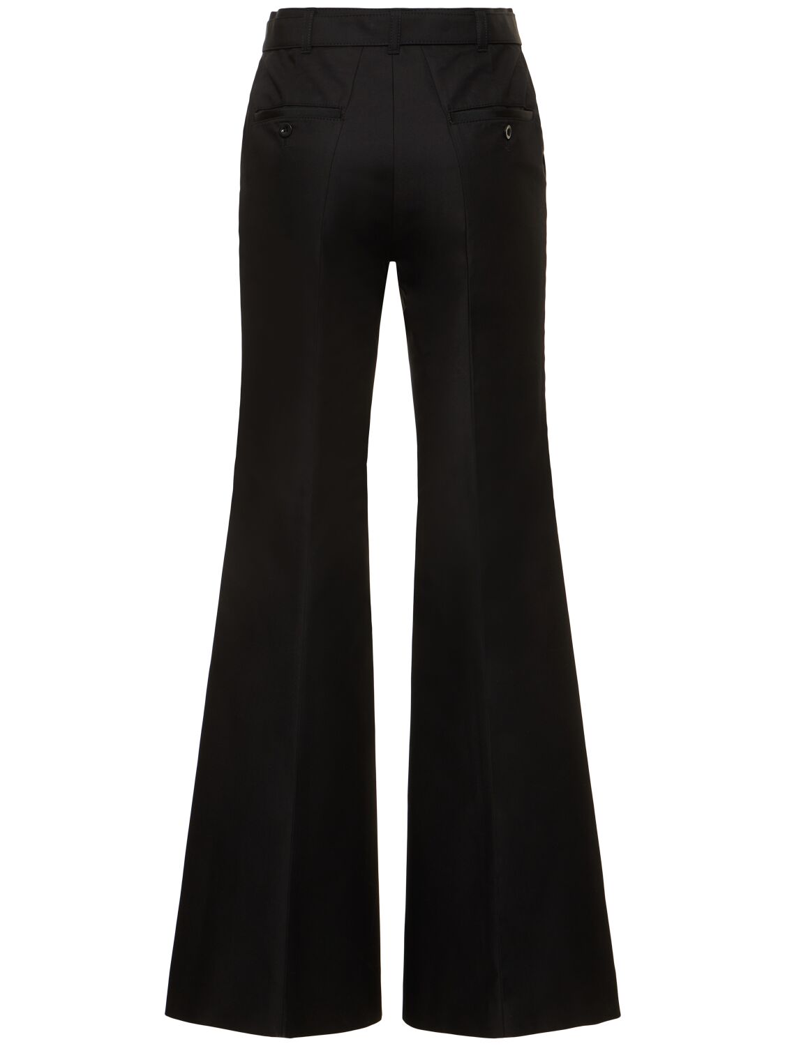 Shop Sacai Cotton Blend Gabardine Wide Pants W/belt In Black