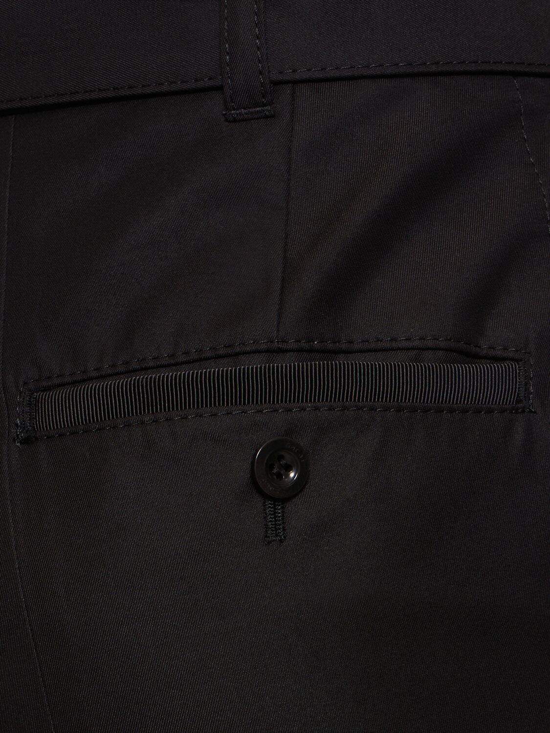 Shop Sacai Cotton Blend Gabardine Wide Pants W/belt In Black