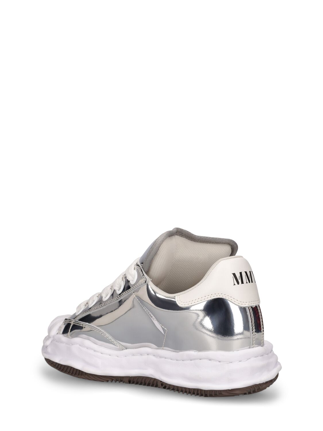 Shop Miharayasuhiro Blakey Leather Low Top Sneakers In Silver