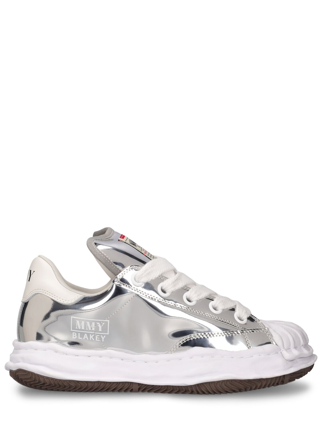 Miharayasuhiro Blakey Leather Low Top Trainers In Silver