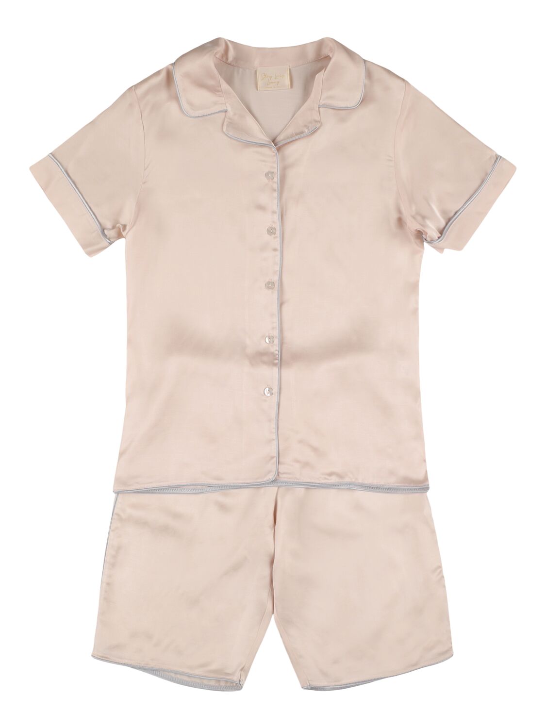 Story Loris Kids' Viscose Blend Short-sleeved Pajama Set In Pink