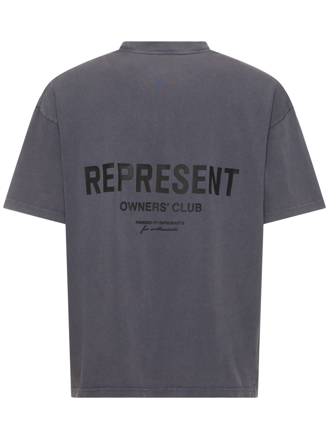 Shop Represent Owners Club Logo Cotton T-shirt In Storm