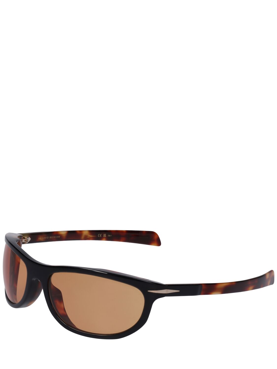 Shop Db Eyewear By David Beckham Db Round Acetate Sunglasses In Black,havana