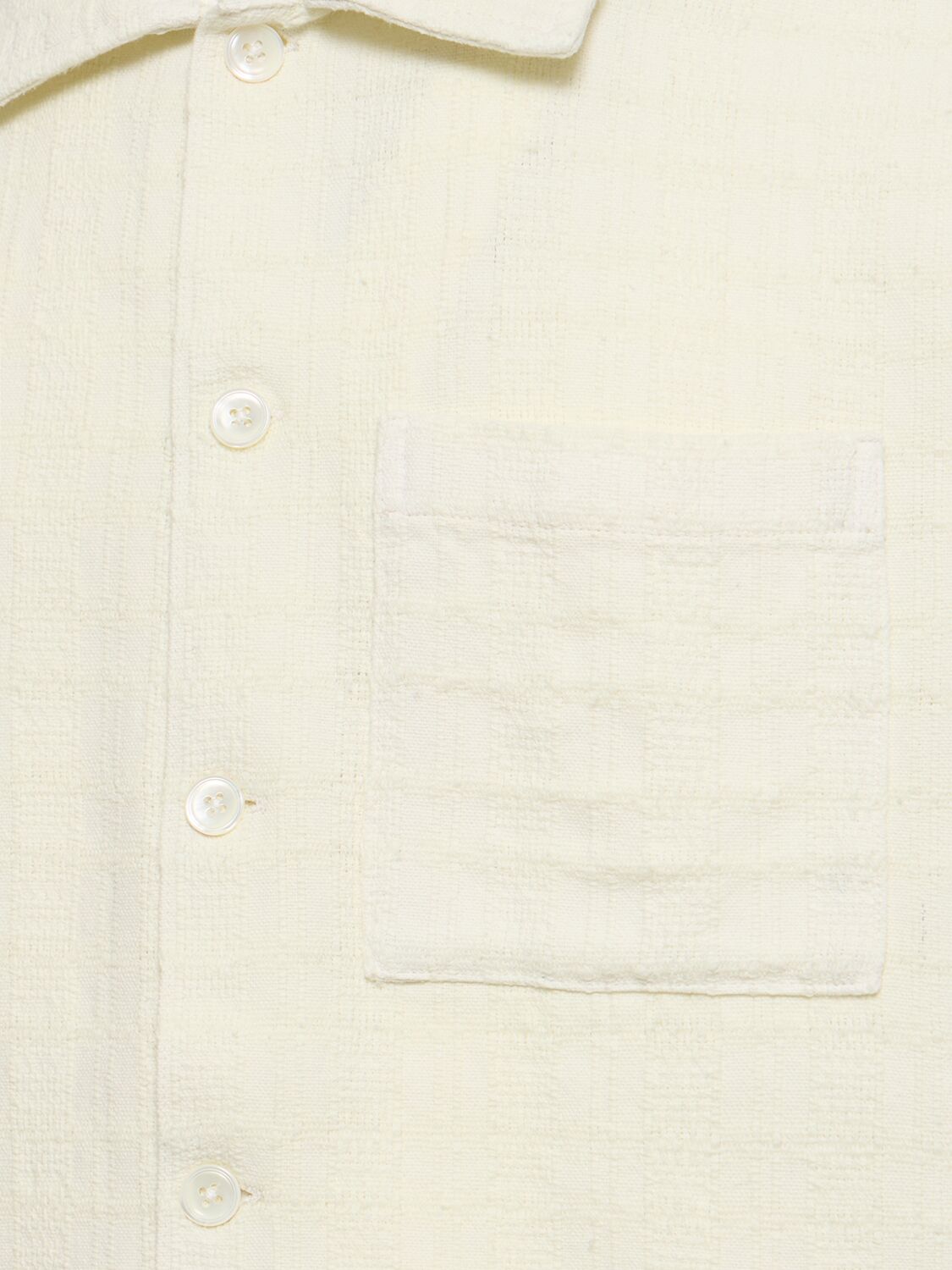 Shop Sunflower Spacey Linen Blend Short Sleeve Shirt In Off White