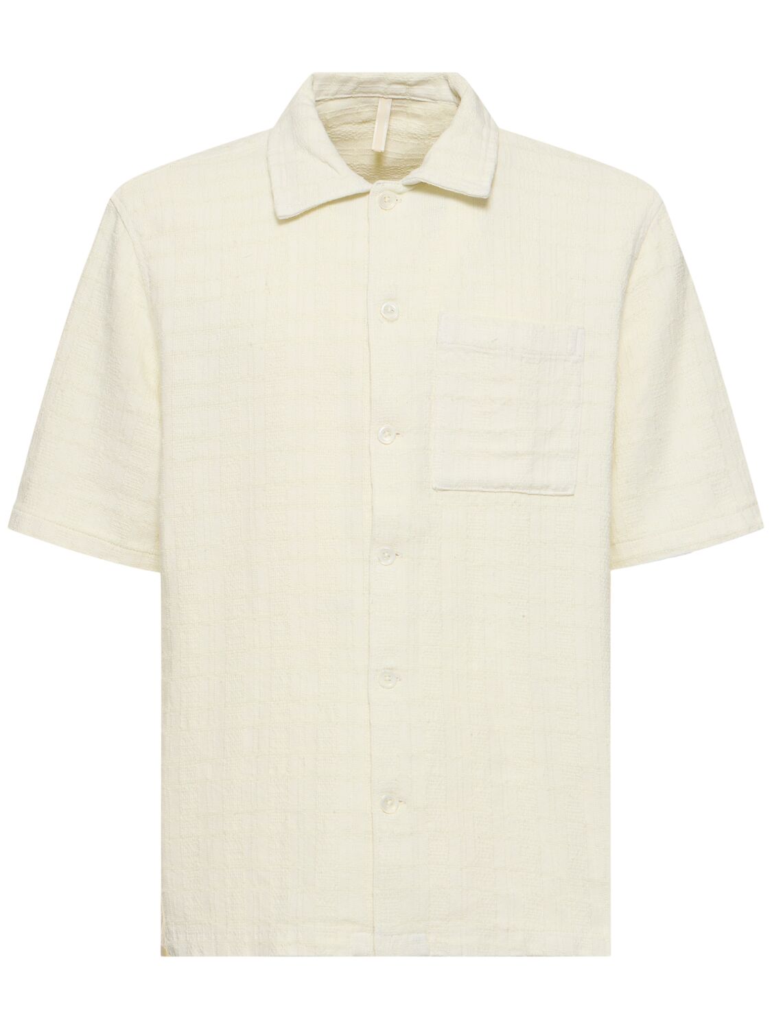 Shop Sunflower Spacey Linen Blend Short Sleeve Shirt In Off White