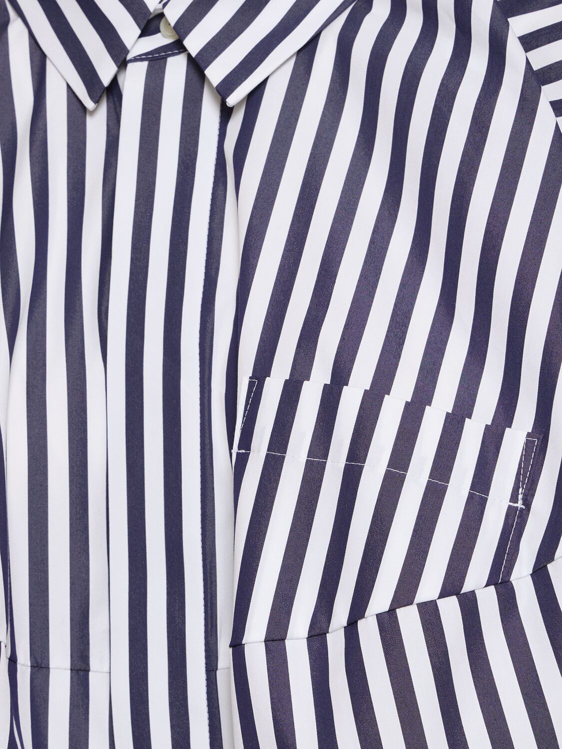 Shop Sacai Poplin Shirt W/cocoon Sleeves In Blue Stripes