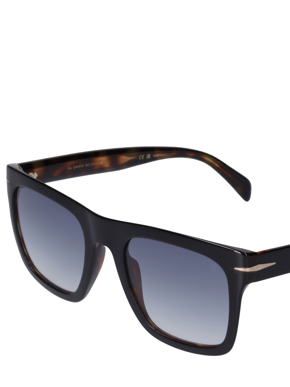 Shop Db Eyewear By David Beckham Db Squared Acetate Sunglasses In Black