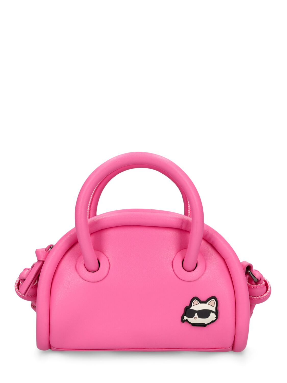 Karl Lagerfeld Kids' Coated Logo Shoulder Bag In Pink