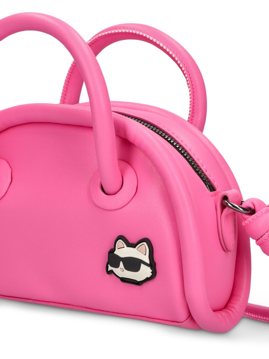 Shop Karl Lagerfeld Coated Logo Shoulder Bag In Pink