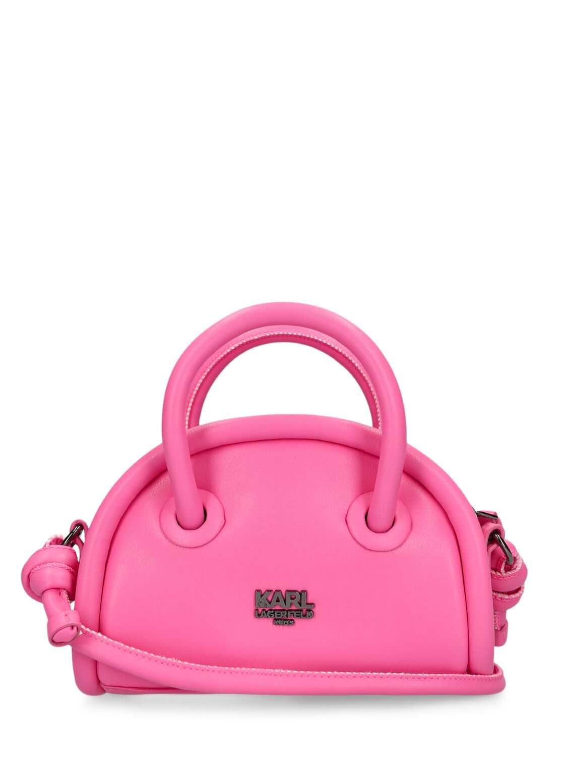 Shop Karl Lagerfeld Coated Logo Shoulder Bag In Pink