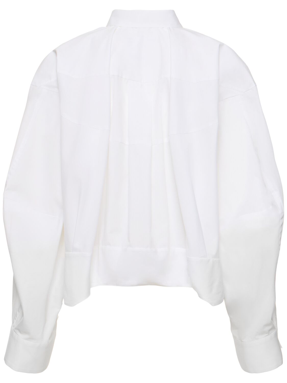 Shop Sacai Poplin Shirt W/cocoon Sleeves In Off White