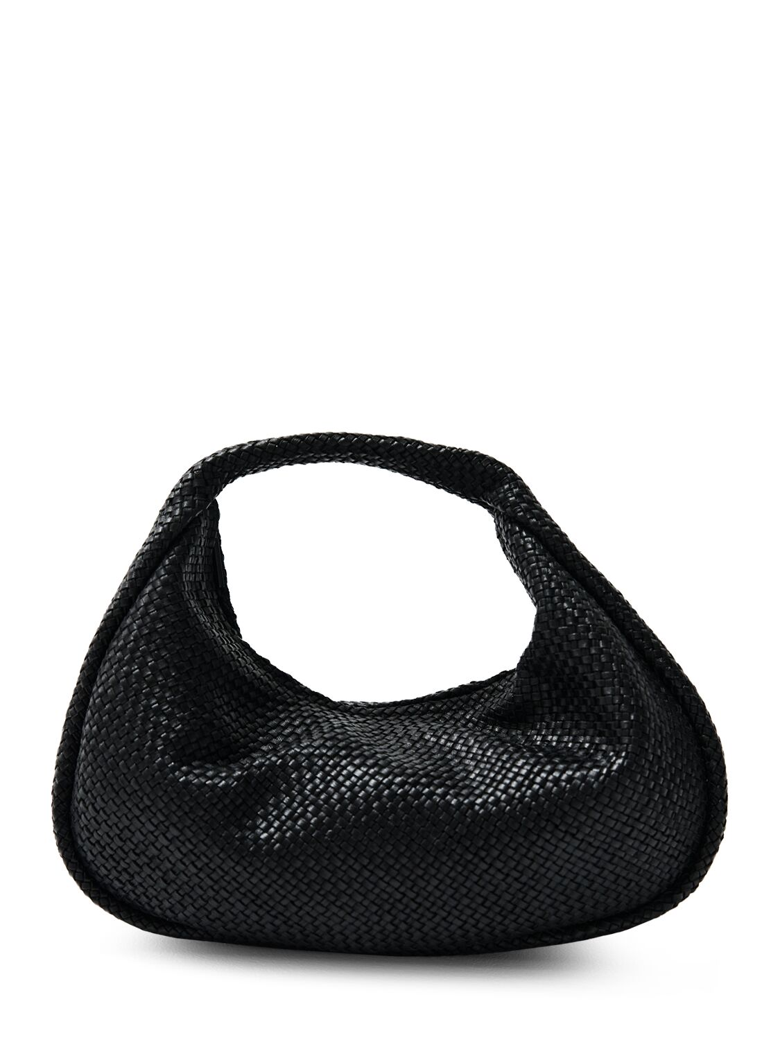 St.agni Mini Bon Bon Wave Leather Top Handle Bag In Black