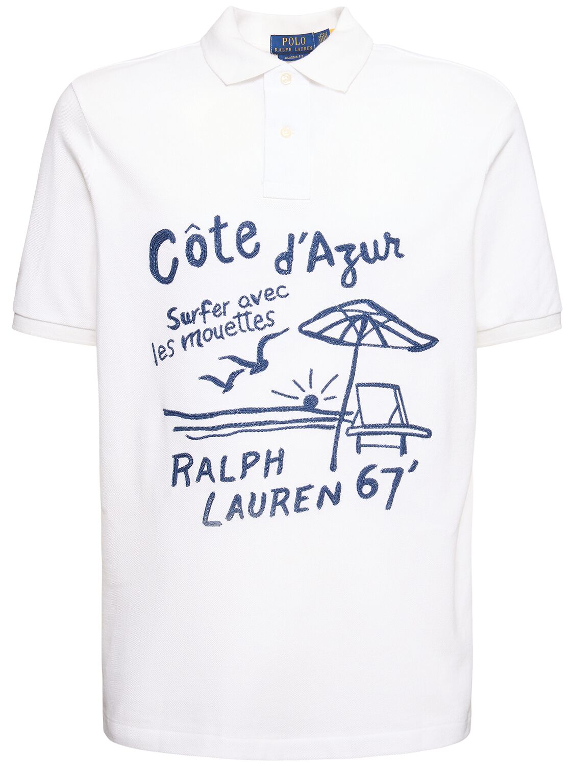 Shop Polo Ralph Lauren Cote D'azur White Polo In Oxford White