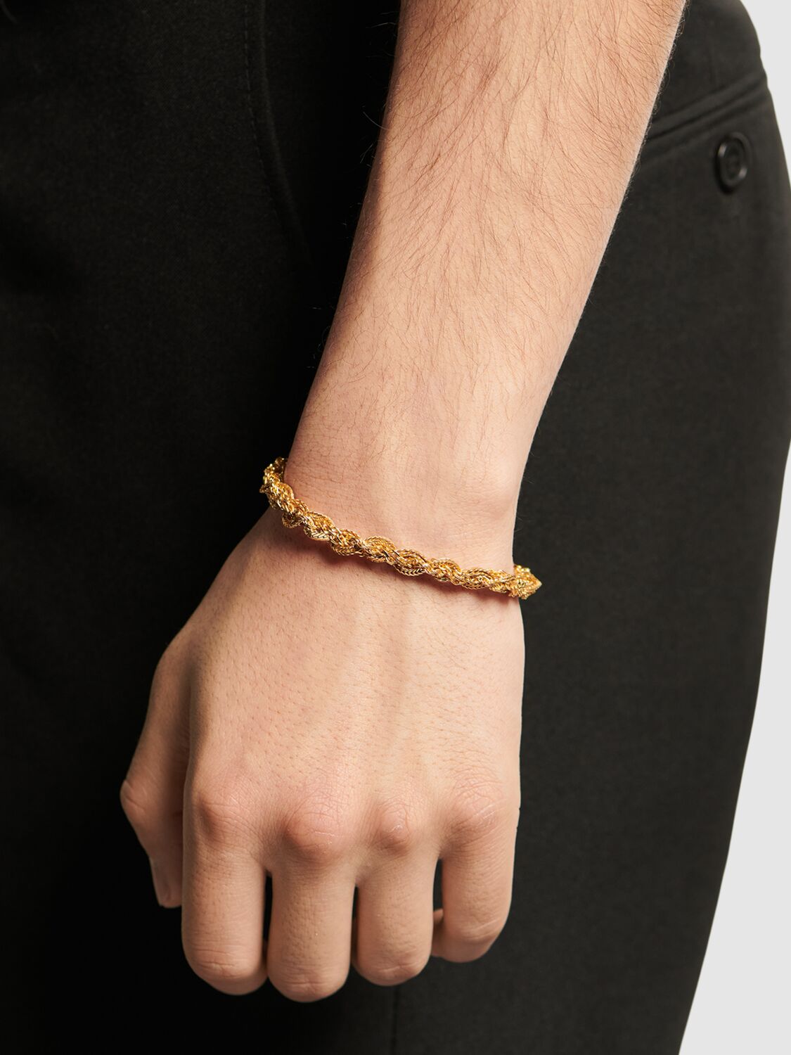 Shop Emanuele Bicocchi Small Round Braid Bracelet In Gold