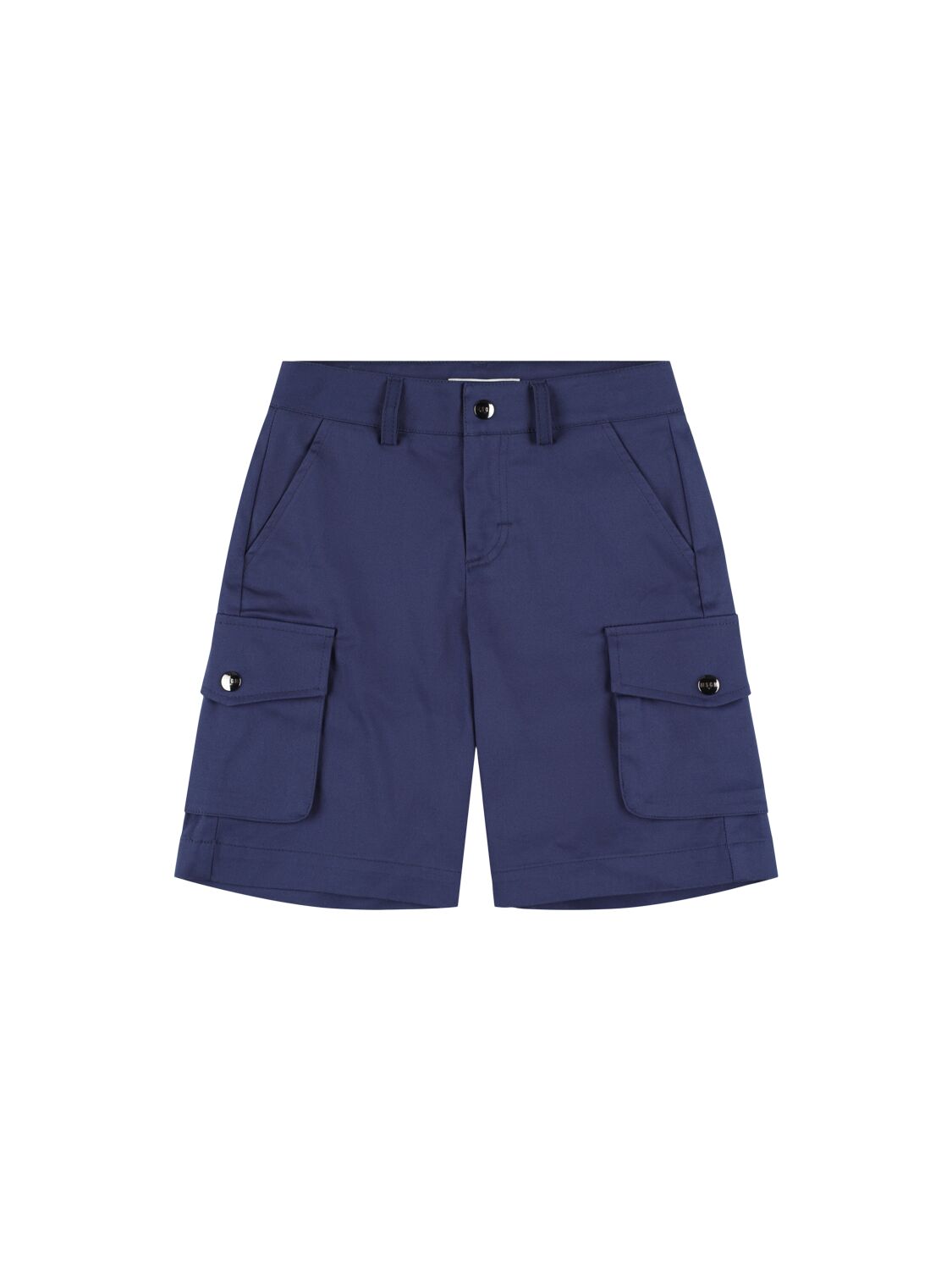 Msgm Kids' Cotton Gabardine Cargo Shorts In Blue
