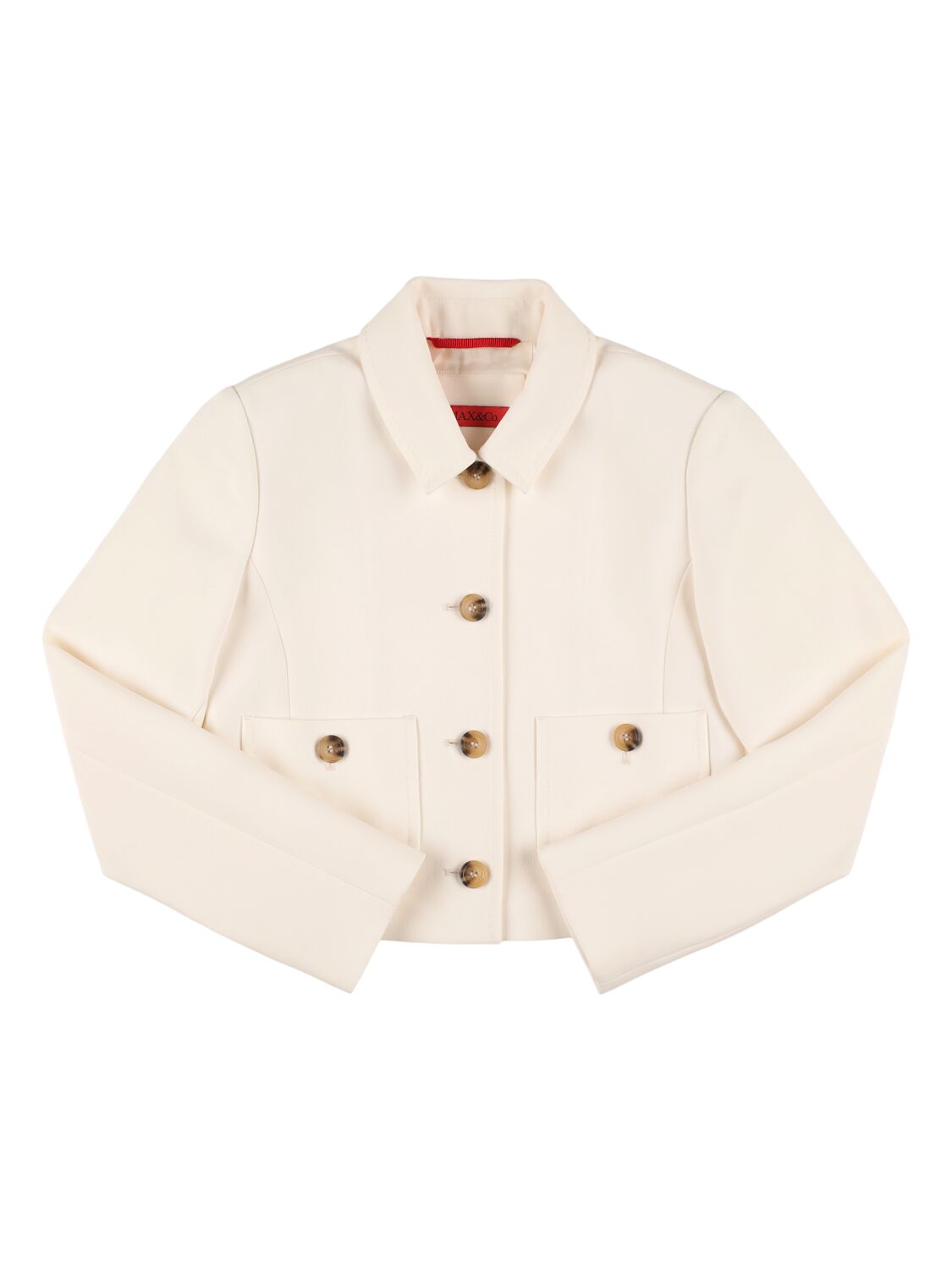 Max & Co Kids' Spread-collar Shirt Jacket In White