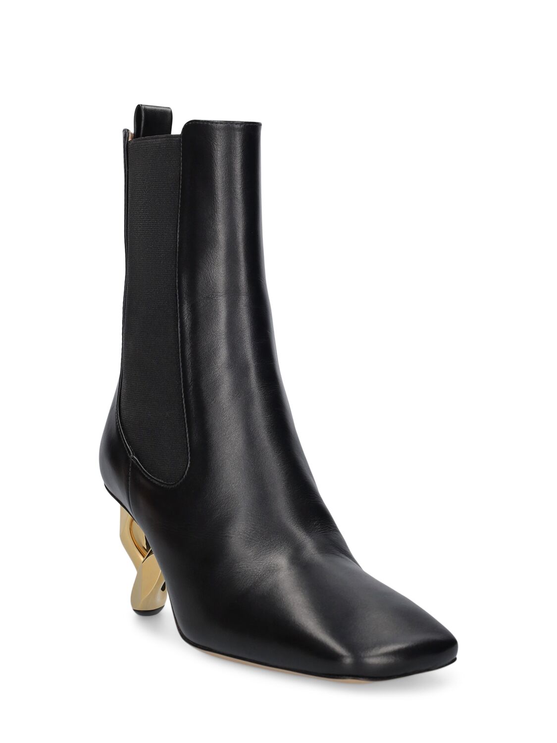 Shop Jw Anderson 75mm Ankle Boots W/ Chain Heel In Black