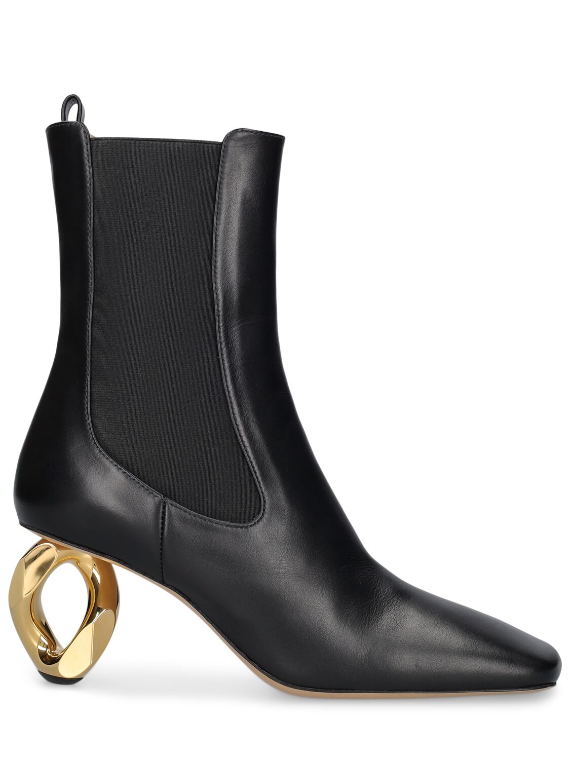 Shop Jw Anderson 75mm Ankle Boots W/ Chain Heel In Black