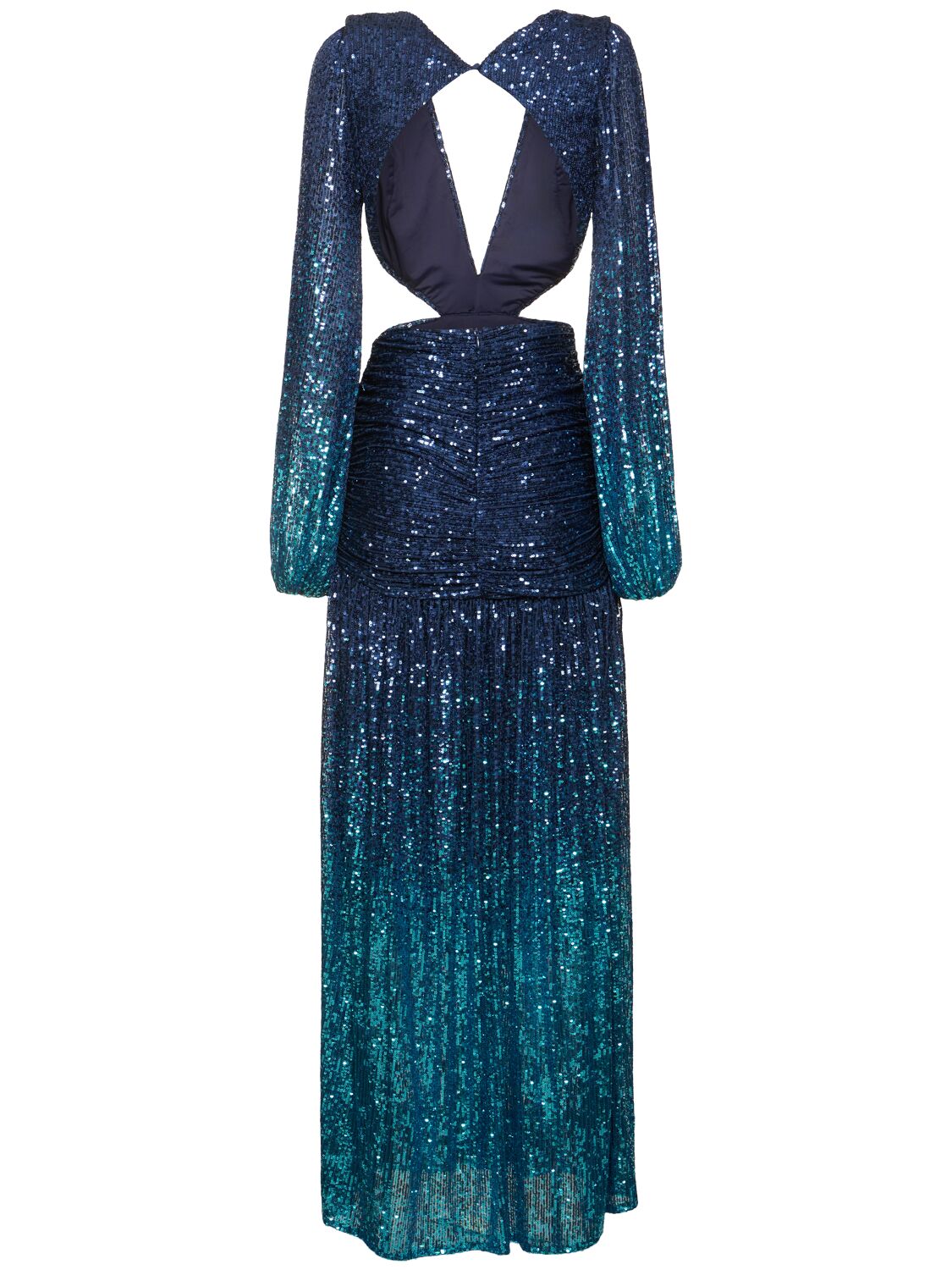Shop Patbo Sequined Cutout Maxi Dress In Blue