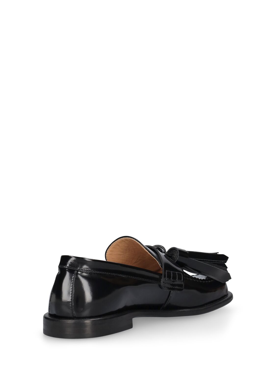 Shop Jw Anderson 10mm Tassel Leather Loafers In Black