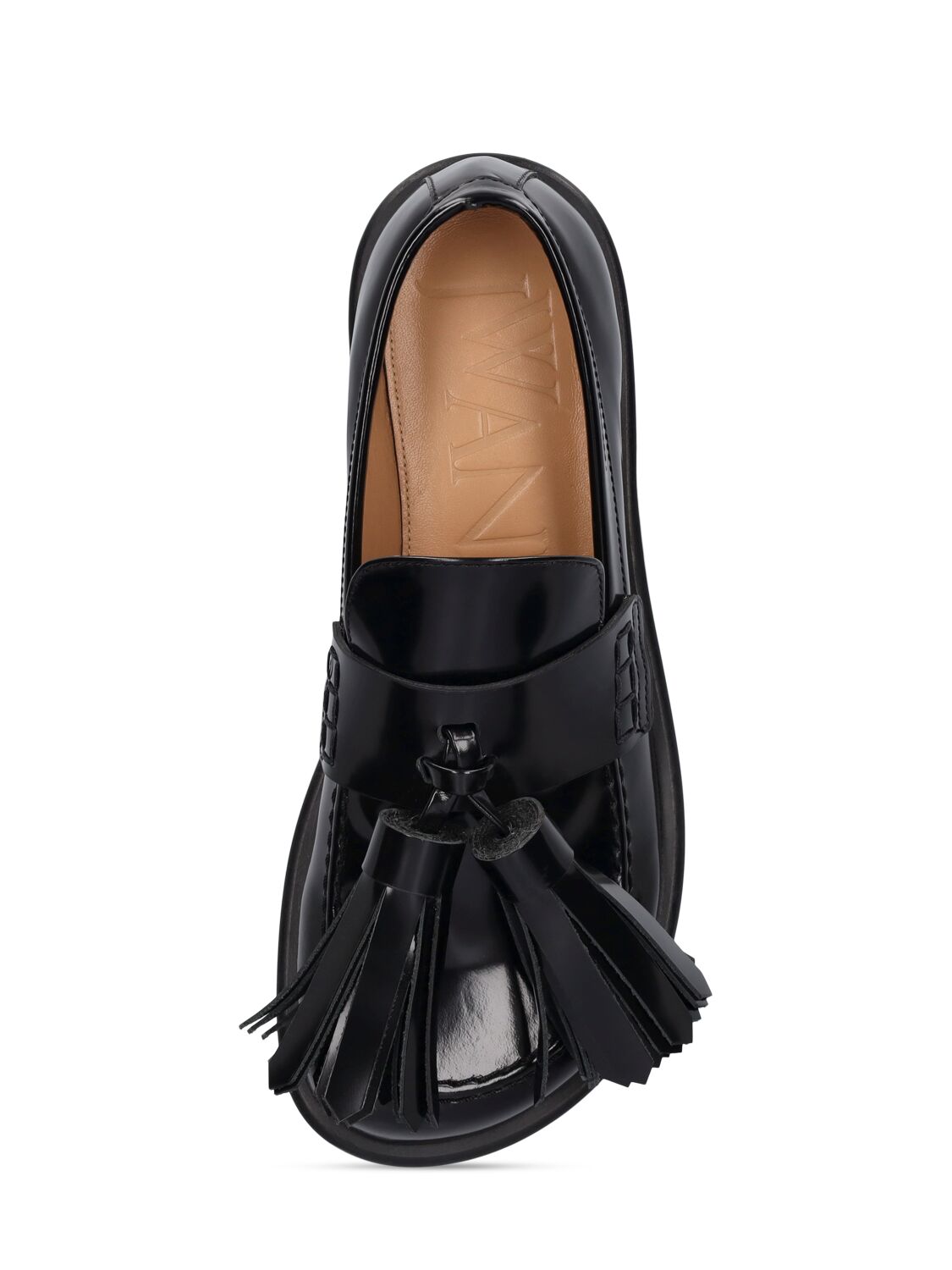 Shop Jw Anderson 10mm Tassel Leather Loafers In Black