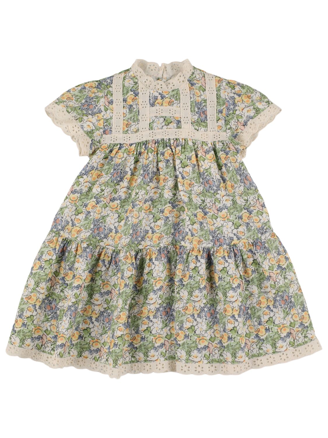 The New Society Kids' Printed Linen Dress In Multicolor