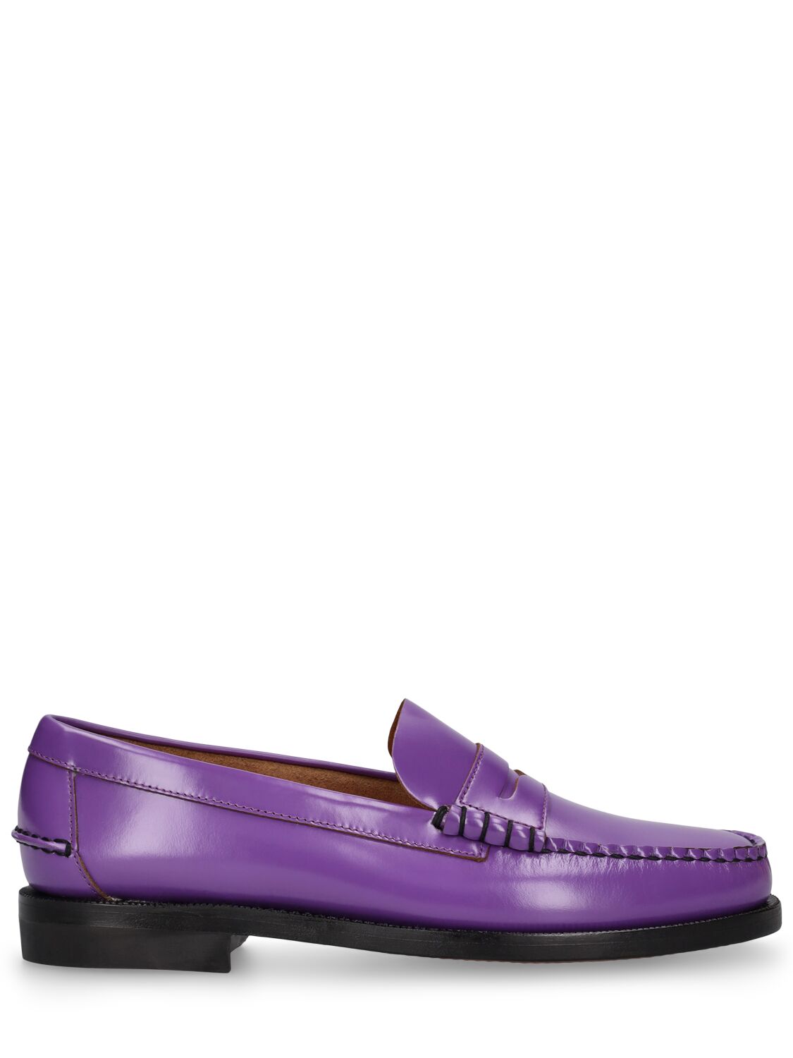 Sebago Dan Outsides Smooth Leather Loafers In Purple