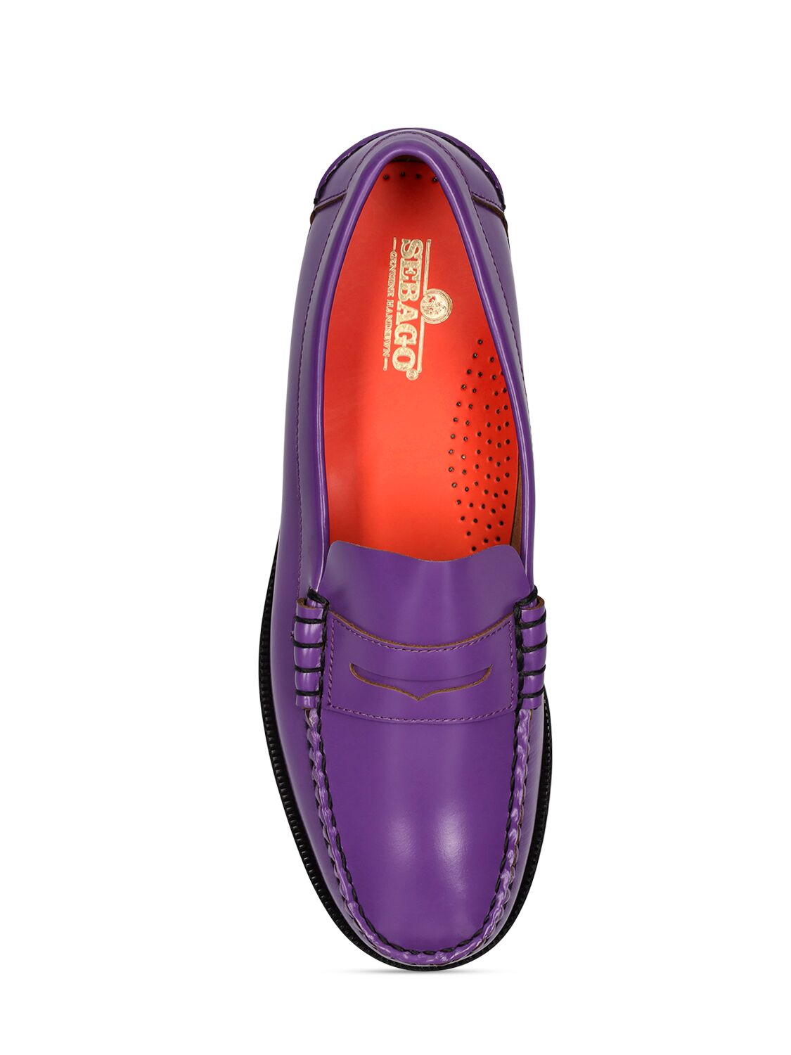 Shop Sebago Dan Outsides Smooth Leather Loafers In Purple