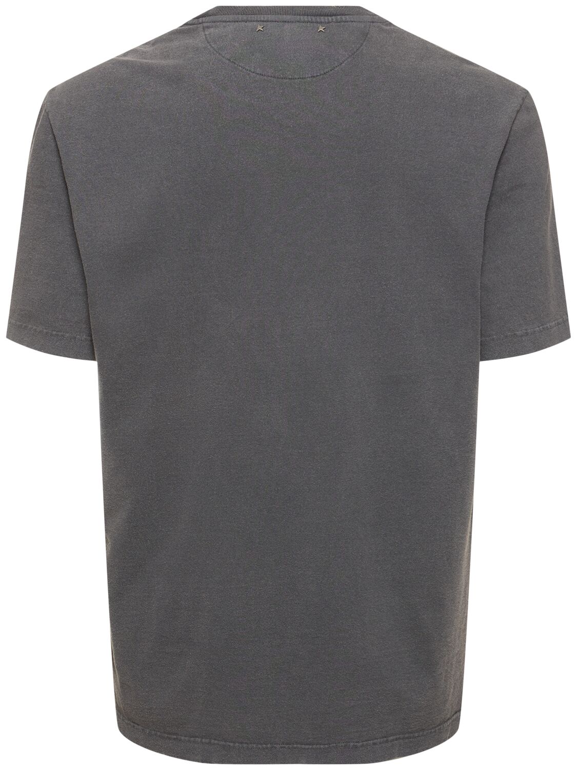 Shop Golden Goose Logo Distressed Cotton Jersey T-shirt In Anthracite