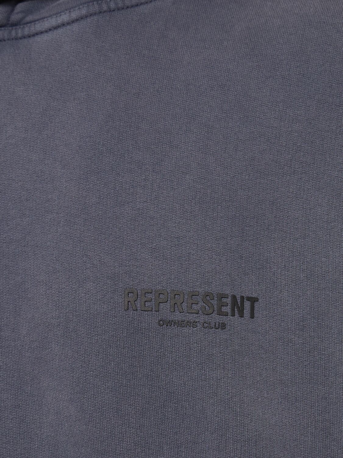 Shop Represent Owners Club Logo Cotton Hoodie In Storm