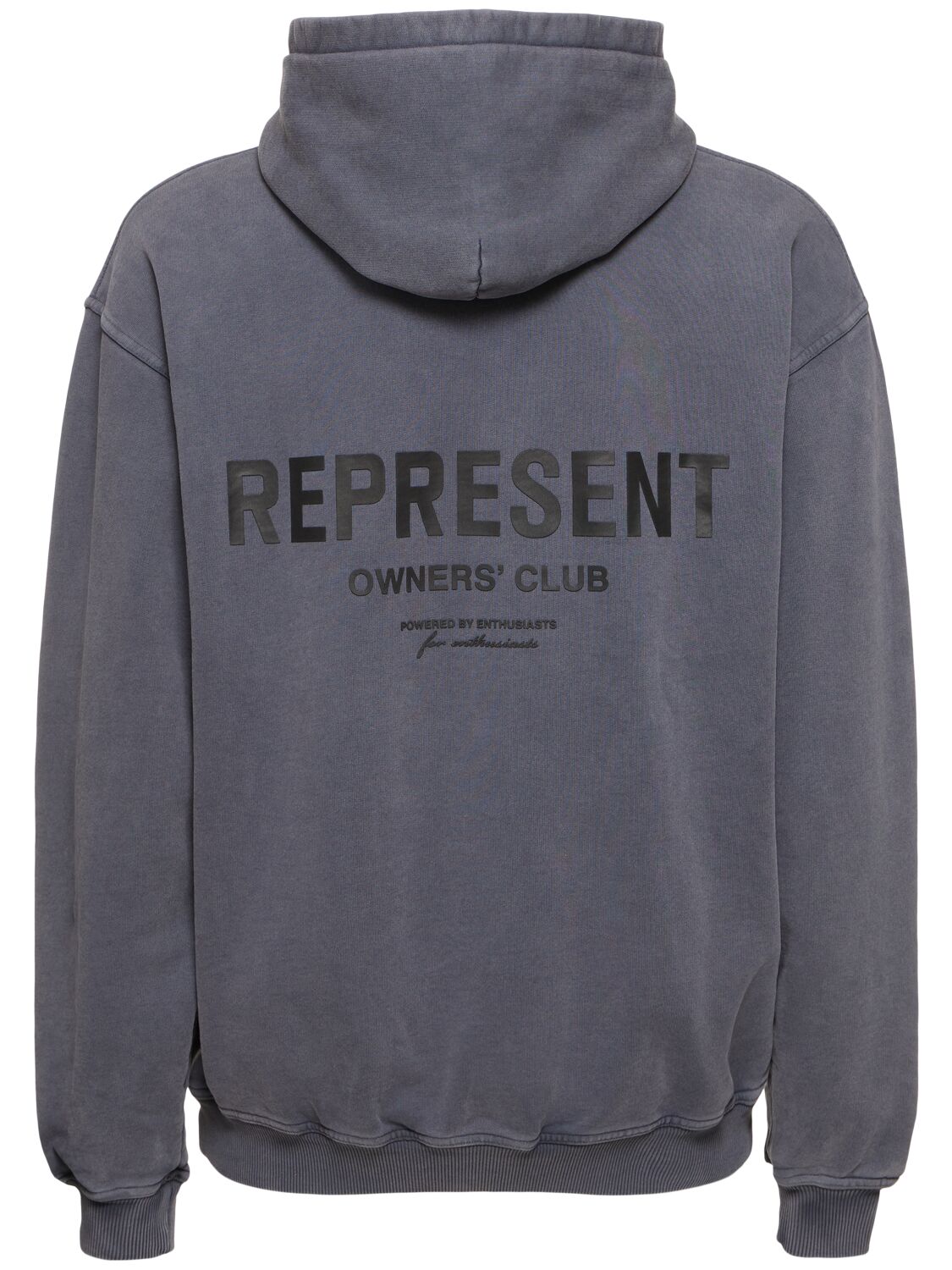 Shop Represent Owners Club Logo Cotton Hoodie In Storm