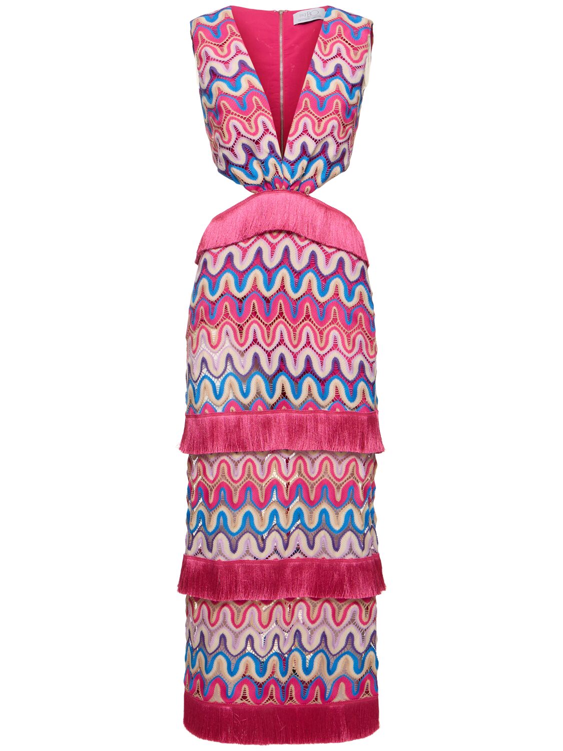 Patbo Cutout Crochet Maxi Dress In Pink,multi