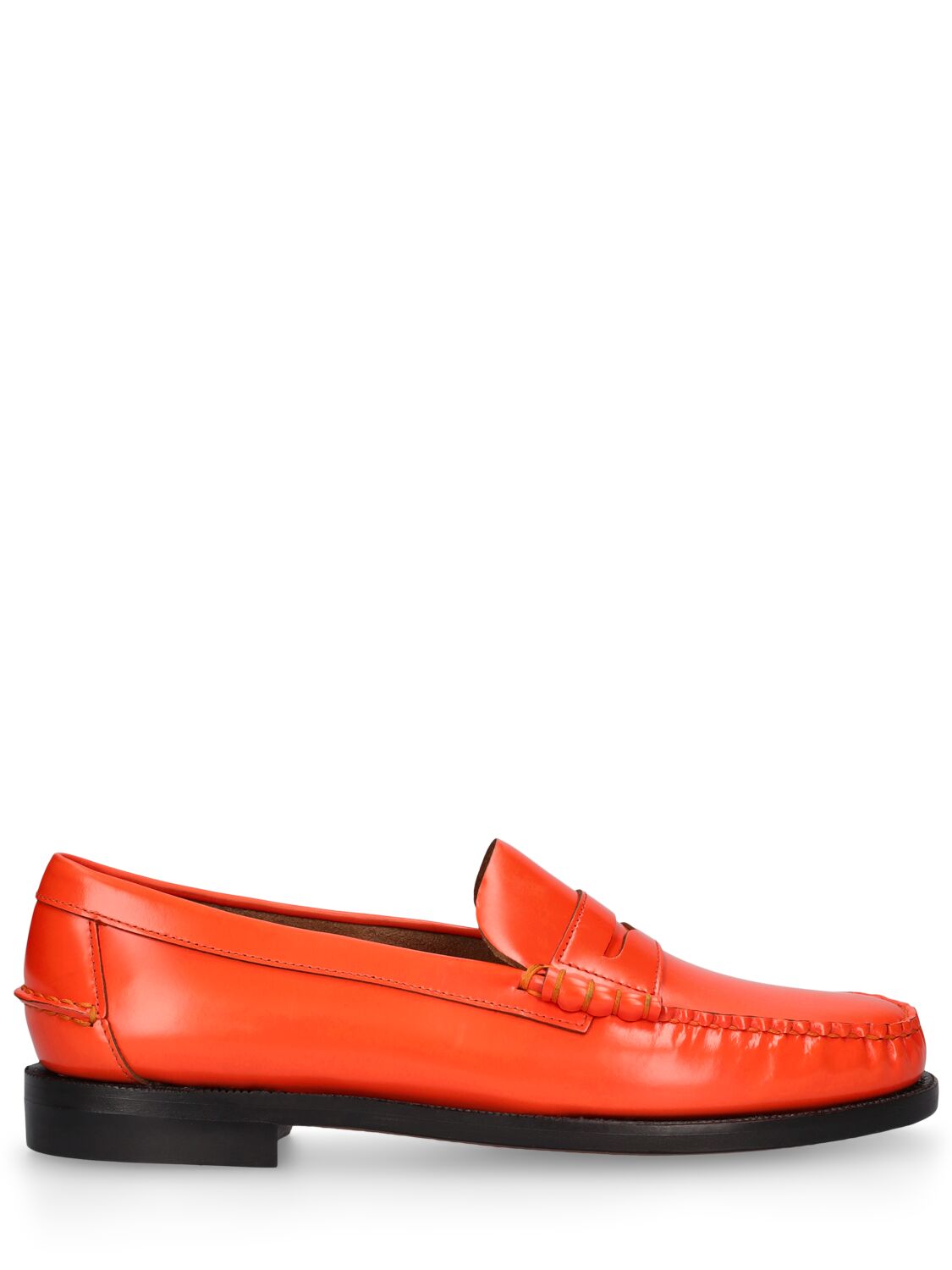 Sebago Dan Outsides Smooth Leather Loafers In Orange