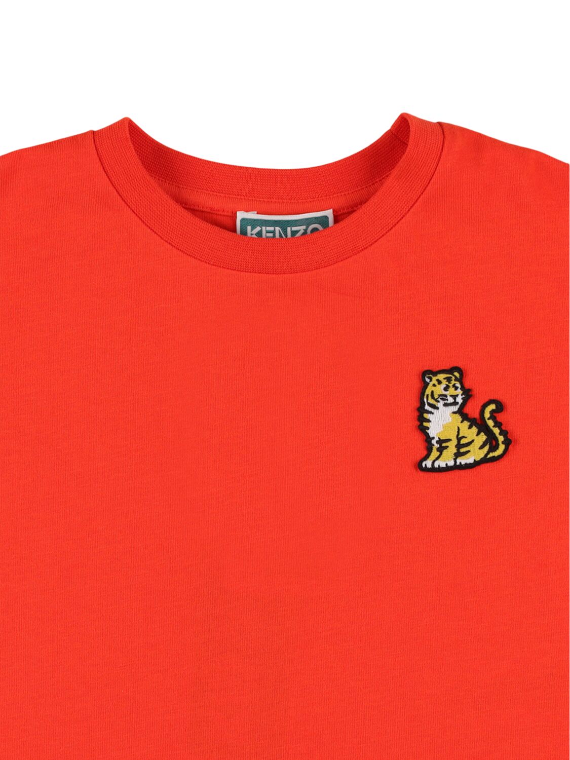 Shop Kenzo Embroidered Logo Cotton Jersey T-shirt In Red