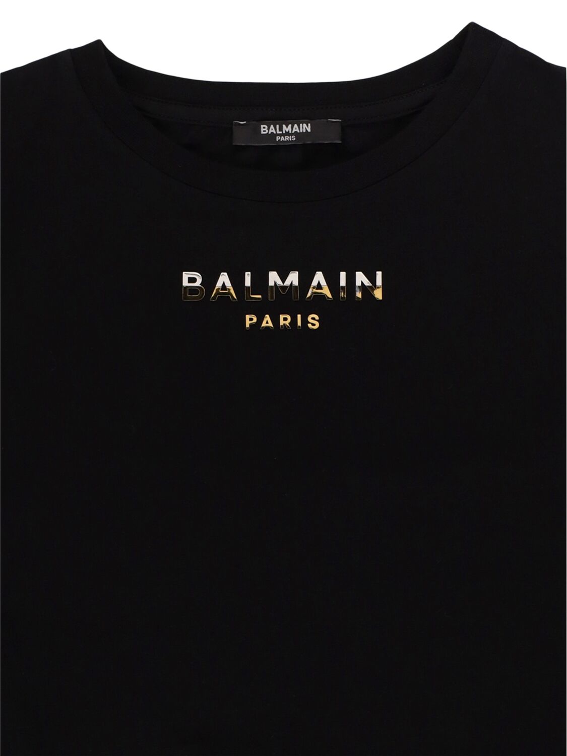 Shop Balmain Organic Cotton Jersey T-shirt In Black