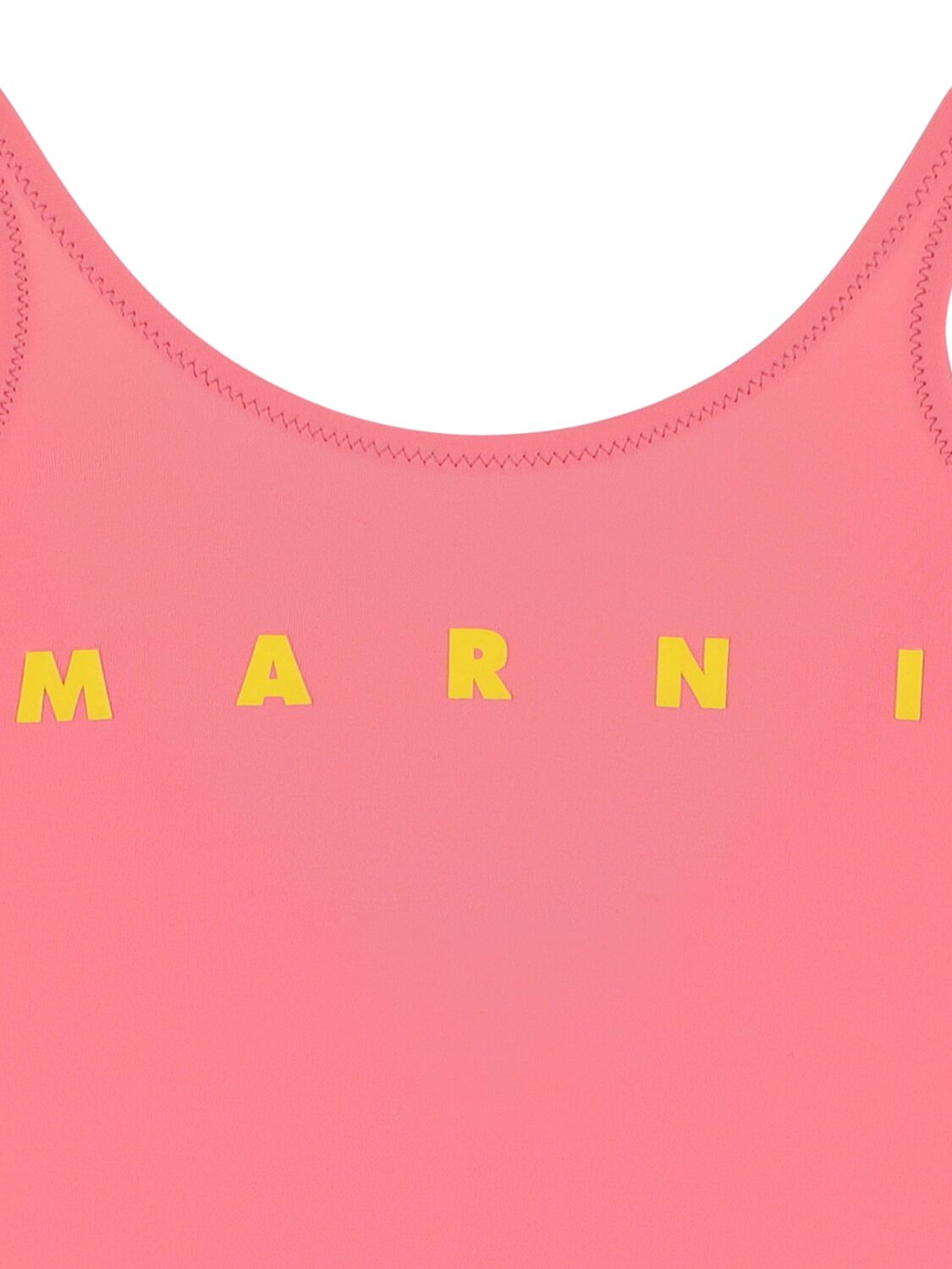 Shop Marni Junior Logo Print Lycra One Piece Swimsuit In 粉色