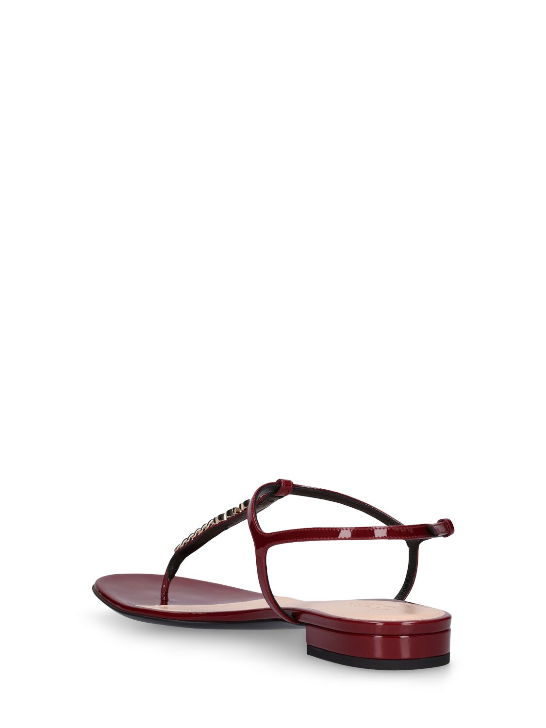 Shop Gucci 15mm Signoria Leather Thong Sandals In Rosso Ancora