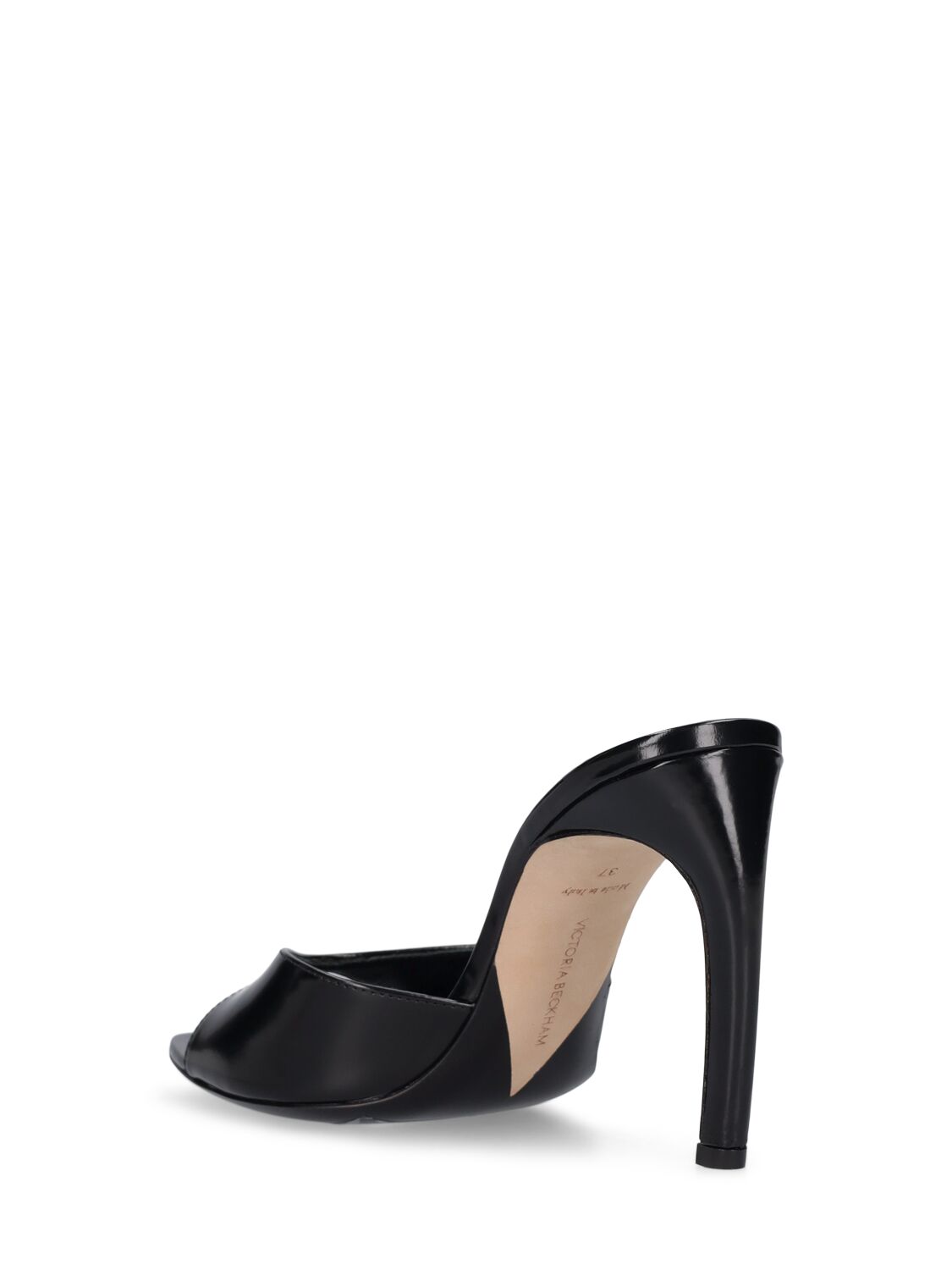 Shop Victoria Beckham 105mm Leather Mules In Black